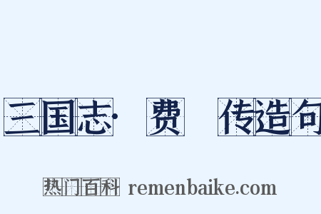 三国志·费祎传造句是什么意思的图片